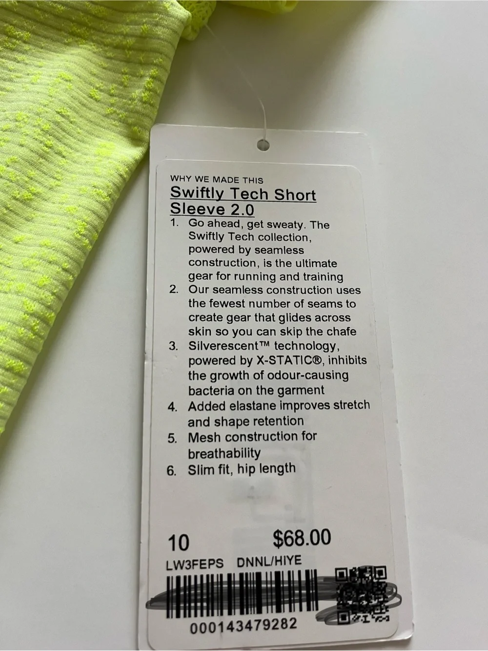 lululemon athletica NWT Swiftly Tech SS 2.0 Disorted Noise Neon Lemon Sorbet-10